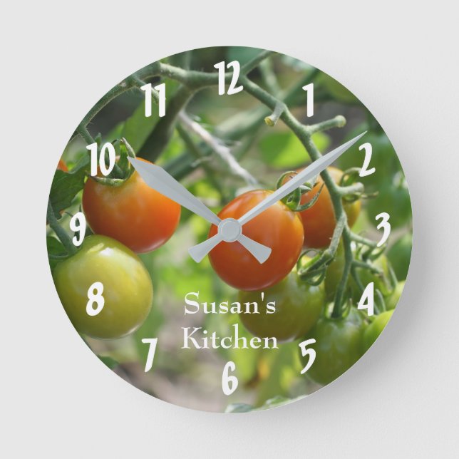 Cherry Tomatoes On The Vine Kitchen Round Clock (Front)