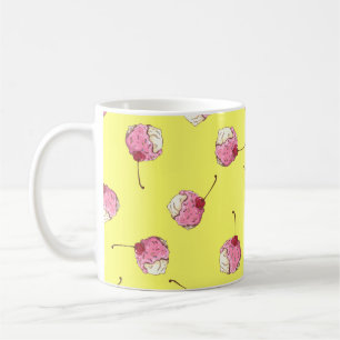 Cherry-Topped Ice Cream Pattern Coffee Mug