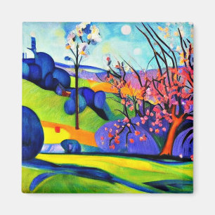 Cherry tree among rocks magnet
