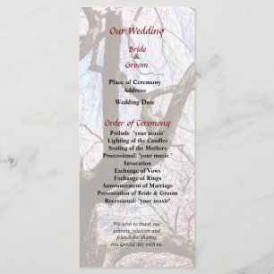Cherry Tree Closeup Wedding Program