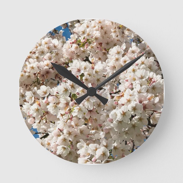 Cherry Tree in Bloom, Oregon Round Clock (Front)