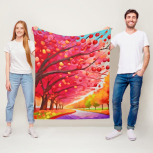 Cherry Tree Lane Fleece Blanket
