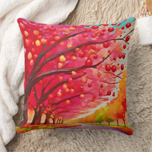 Cherry Tree Lane Throw Pillow