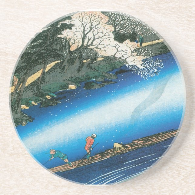Cherry Trees over the River, Arashiyama, Japan. Coaster (Front)