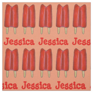 Cherry Twin Pop Red Popsicle Ice Lollies Summer Fabric