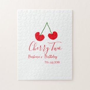 Cherry two 2nd birthday red cherry kids simple jigsaw puzzle