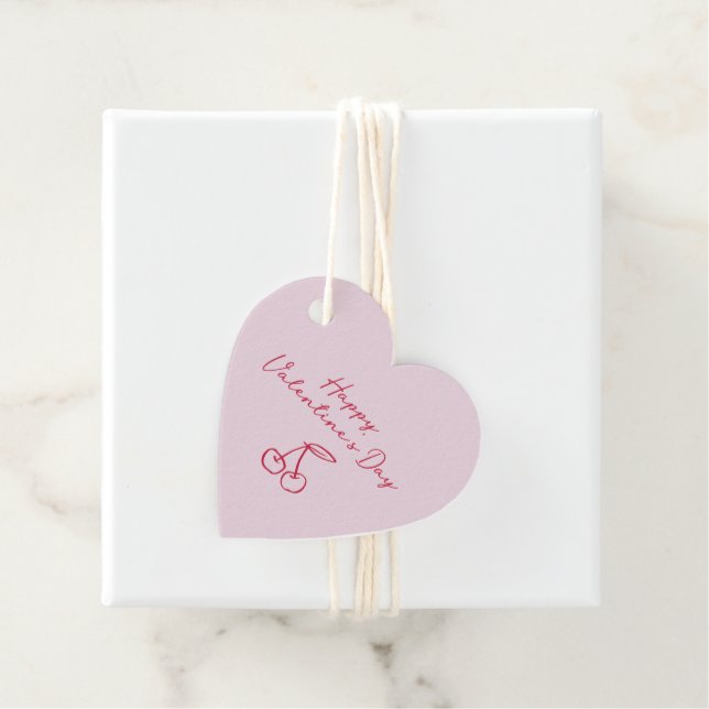 Cherry Valentines Day Pink  Favour Tags (In Situ)
