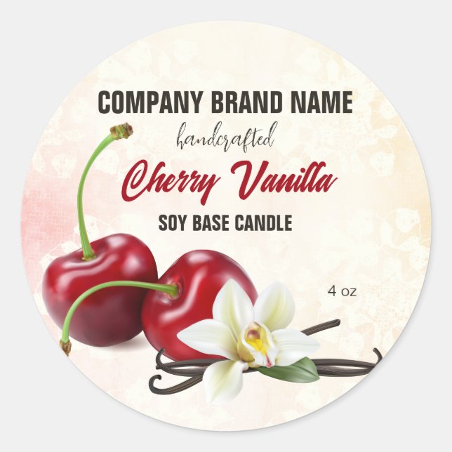 Cherry Vanilla Classic Round Sticker (Front)