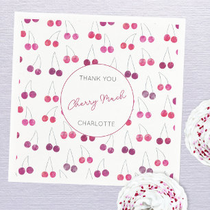 Cherry Watercolor Baby Shower Personalized Napkin