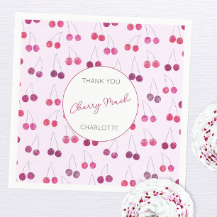 Cherry Watercolor Bridal Shower Personalized Napkin