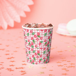 Cherry Watercolor Pattern Paper Cups