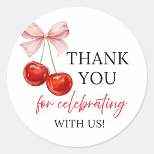  Cherry with Pink Thank You Favor Gift Tags