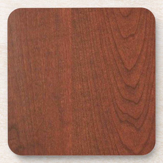 CHERRY WOOD finish BUY blank blanche add TEXT IMG Coaster (Front)