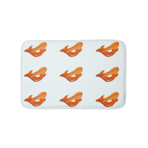 cherry wood mermaids on white bath mat