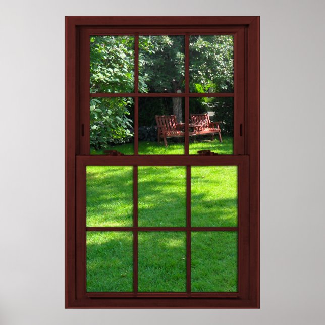 Cherry Wood Picture Backyard View Poster (Front)