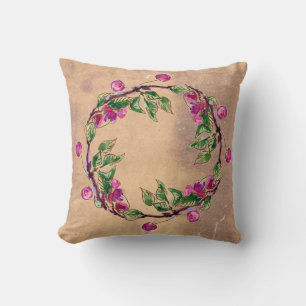 Cherry Wreath by Alexandra Cook Throw Pillow