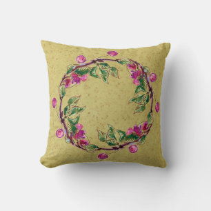 Cherry Wreath by Alexandra Cook Throw Pillow