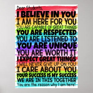 Chers élèves Aquarelle Classroom Poster