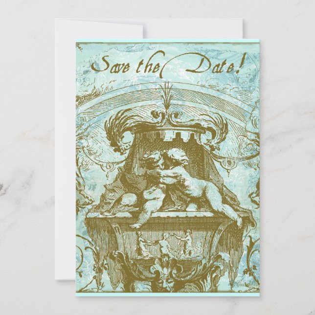 Cherub 18th Century Design Save the Date (Front)