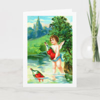 Cherub and hearts