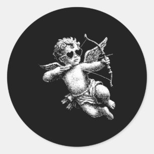 Cherub Angel Cud Vintage Aesthetic Valentines Day Classic Round Sticker