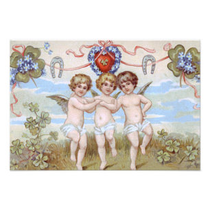 Cherub Angel Horseshoe Shamrock Photo Print