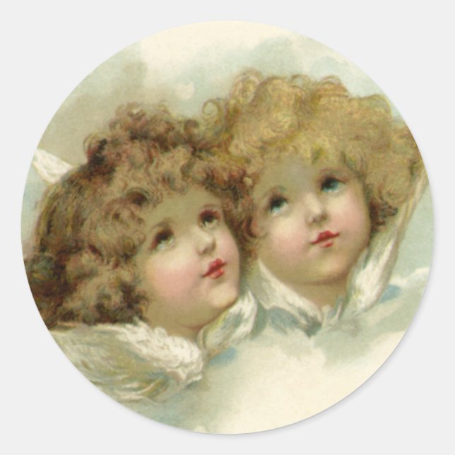Cherub Angels Classic Round Sticker (Front)