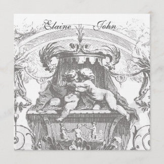 Cherub Angels French Architecture Invitation