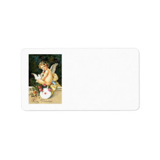 Cherub Cupid Dove Rose Heart Label
