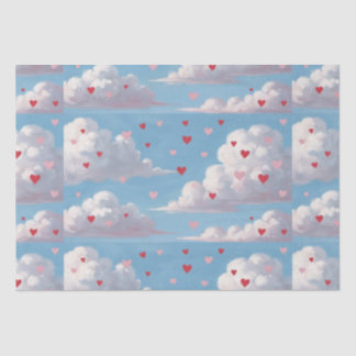 Cherub & cupids love aftermath. Hearts in the sky Tissue Paper