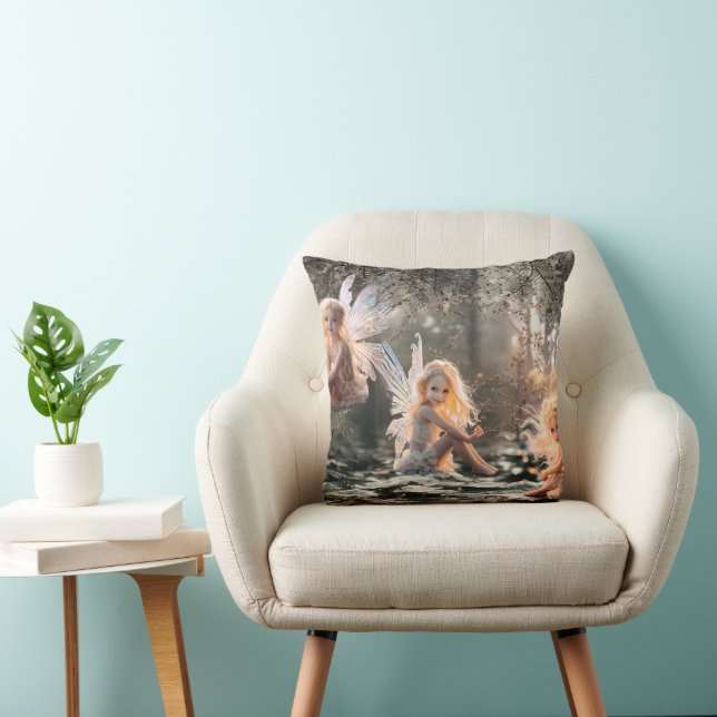 Cherub Fairy Throw Pillow (Chair)