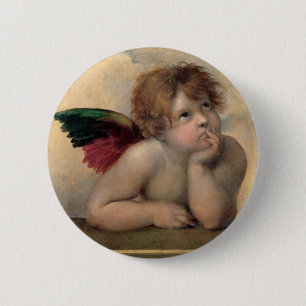 Cherub from Sistine Madonna by Raphael 2 Inch Round Button