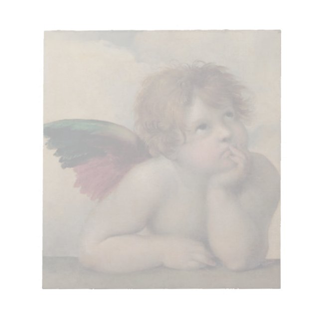 Cherub from Sistine Madonna by Raphael Notepad (Front)