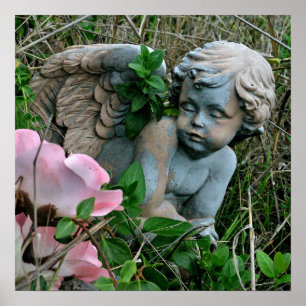 Cherub in the Grass Poster