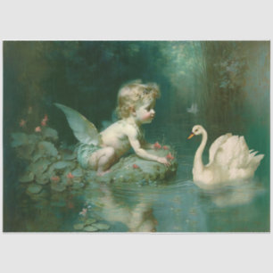 Cherub Playing in the Pond Tissue Paper
