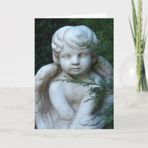 Cherub Statue, Merry Christmas Holiday Card