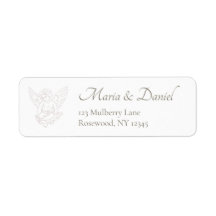 Cherub Wedding Invitation Return Address Label