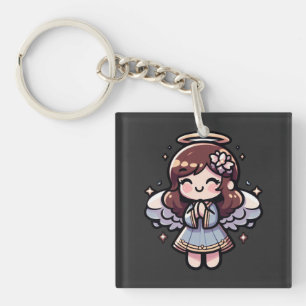 Cherubic Anime Angel - angelic, kawaii, Keychain