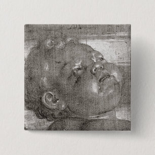 Cherubim Crying, 1521 2 Inch Square Button