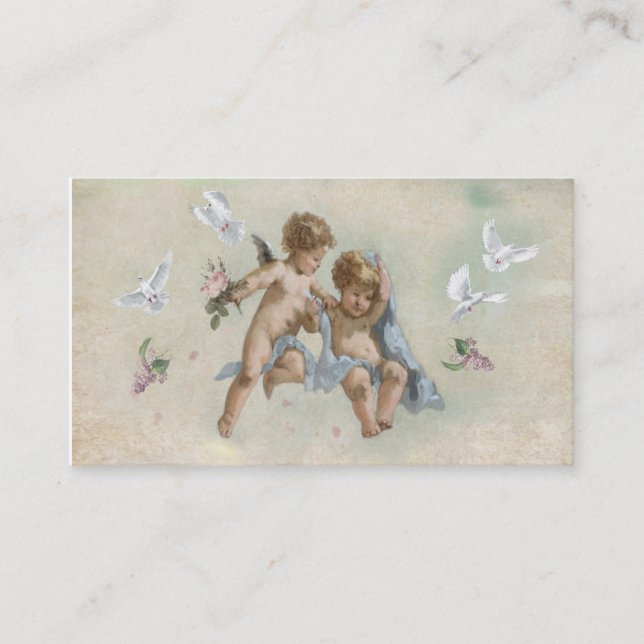 Cherubs and Doves Business Card (Front)