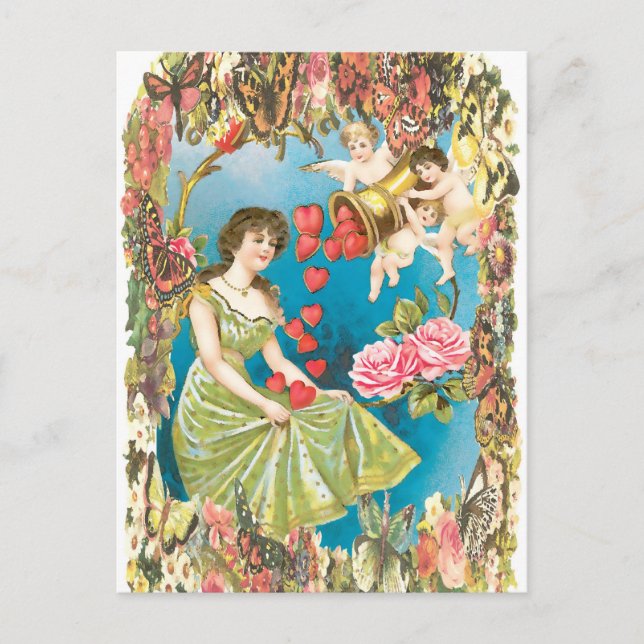 Cherubs and Hearts Postcard (Front)