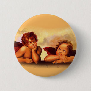 Cherubs, Angels, After Raphael: Original Artwork 2 Inch Round Button