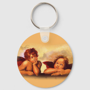 Cherubs, Angels, After Raphael: Original Artwork Keychain