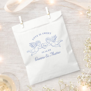 Cherubs Holding Heart Couple Cupids Initials Favour Bag