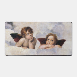 Cherubs, winged Angels painting by Raffael  Desk Mat