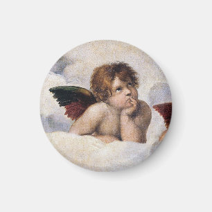 Cherubs, winged Angels painting by Raffael  Magnet