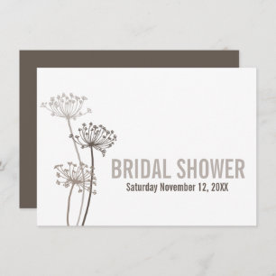 Chervil modern brown bridal shower invitation