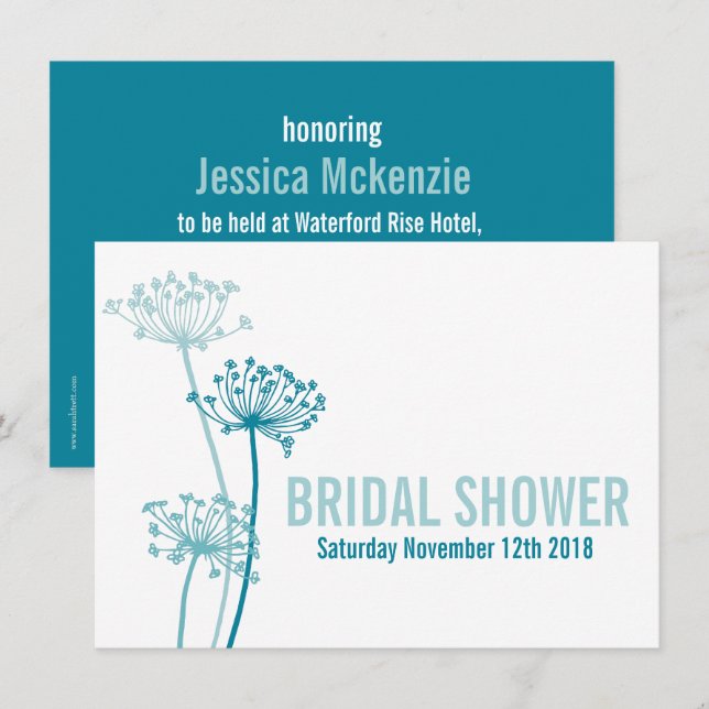 Chervil modern graphic bridal shower invitation (Front/Back)