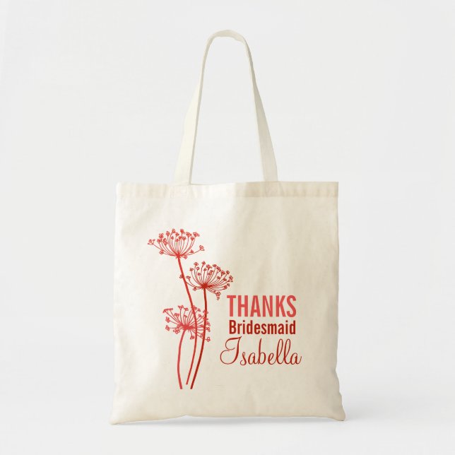 Chervil modern graphic flower red bridesmaid bag (Front)