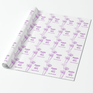 Chervil violet moderne noms mariages papier cadeau